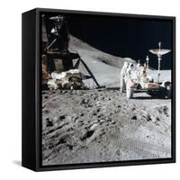 James Irwin (1930-199) with the Lunar Roving Vehicle During Apollo 15, 1971-null-Framed Stretched Canvas