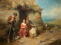 A Shepherd Boy and His Sheep Dog Neglecting their Duty, 1851 (Oil on Canvas)-James John Hill-Giclee Print