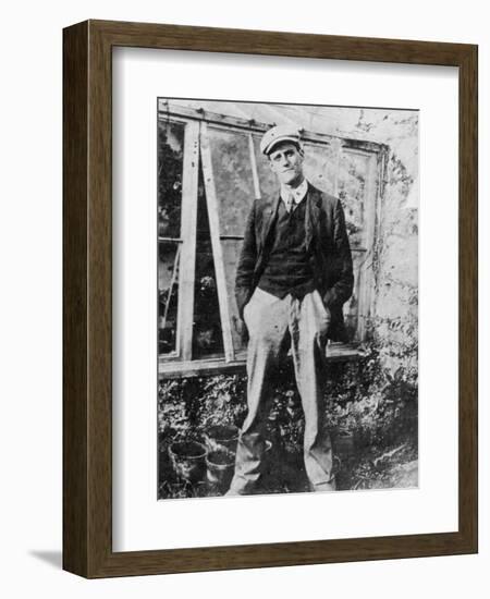 James Joyce in the Garden of His Friend Constantine Curran in Dublin, 1904-Irish Photographer-Framed Giclee Print