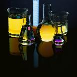 Laboratory Flasks and Beakers Filled with Liquid-James L. Amos-Photographic Print