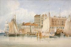 View of Billingsgate Wharf and Market with Vessels and People, City of London, 1824-James Lambert-Giclee Print