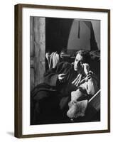 James Mason Sitting on Set of the Movie Odd Man Out-Ian Smith-Framed Premium Photographic Print