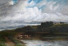 Kneeton Ford, Nottingham, on the Trent, 1884 (Oil on Canvas)-James Orrock-Framed Giclee Print