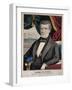 James Polk, President of the United States, Lithograph by Charles Currier, Ca. 1845-null-Framed Art Print