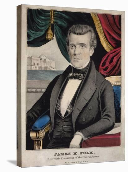 James Polk, President of the United States, Lithograph by Charles Currier, Ca. 1845-null-Stretched Canvas