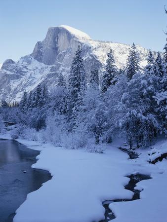 Merced River and Half Dome in Winter