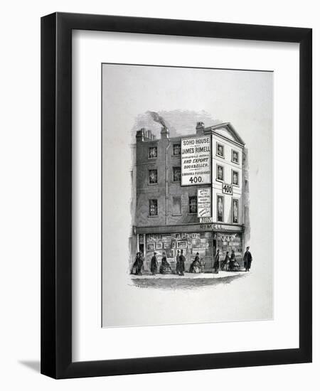 James Rimell's Bookshop, Soho House, Corner of Dean Street and Oxford Street, London, C1860-HS Bartun-Framed Premium Giclee Print