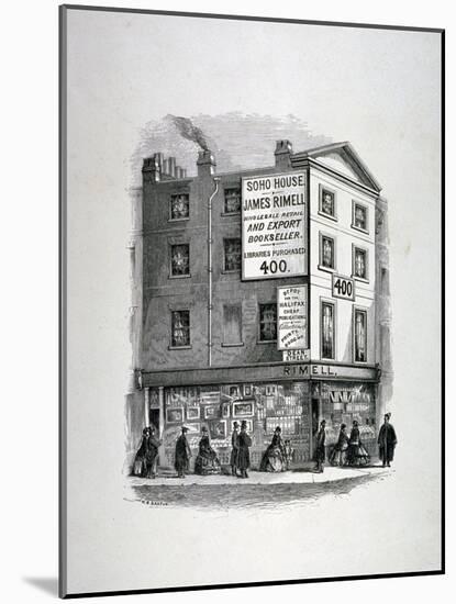 James Rimell's Bookshop, Soho House, Corner of Dean Street and Oxford Street, London, C1860-HS Bartun-Mounted Giclee Print
