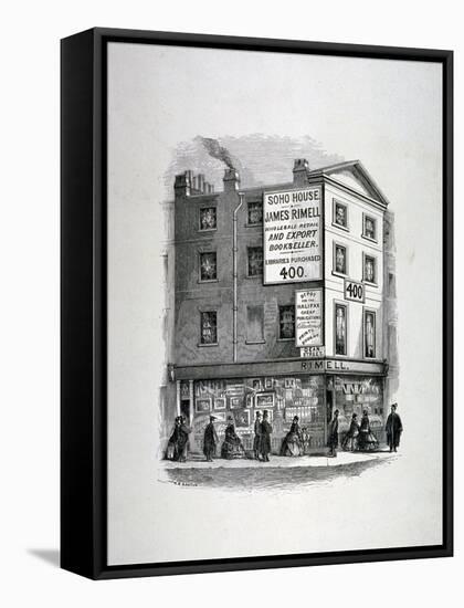 James Rimell's Bookshop, Soho House, Corner of Dean Street and Oxford Street, London, C1860-HS Bartun-Framed Stretched Canvas
