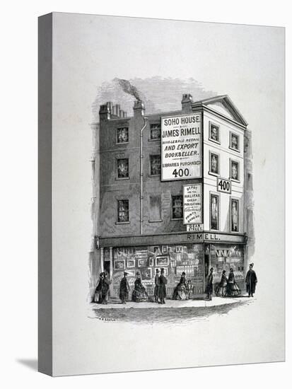 James Rimell's Bookshop, Soho House, Corner of Dean Street and Oxford Street, London, C1860-HS Bartun-Stretched Canvas