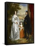 James, Seventh Earl of Derby, His Lady and Child-Sir Anthony Van Dyck-Framed Stretched Canvas