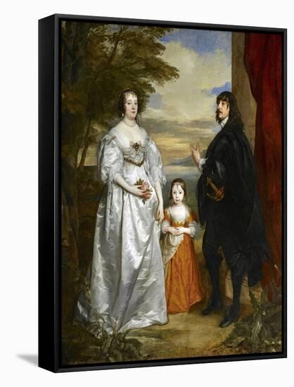 James, Seventh Earl of Derby, His Lady and Child-Sir Anthony Van Dyck-Framed Stretched Canvas