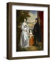 James, Seventh Earl of Derby, His Lady and Child-Sir Anthony Van Dyck-Framed Giclee Print