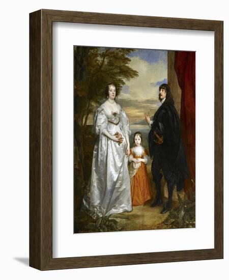 James, Seventh Earl of Derby, His Lady and Child-Sir Anthony Van Dyck-Framed Giclee Print