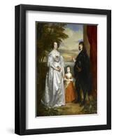 James, Seventh Earl of Derby, His Lady and Child-Sir Anthony Van Dyck-Framed Giclee Print