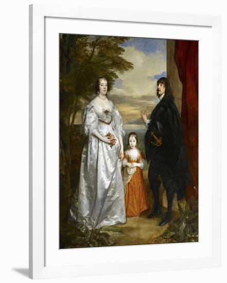 James, Seventh Earl of Derby, His Lady and Child-Sir Anthony Van Dyck-Framed Giclee Print