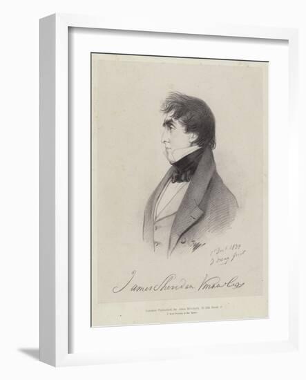 James Sheridan Knowles, Irish Dramatist and Actor, 1839-Count Alfred D'Orsay-Framed Giclee Print
