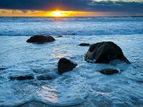 Sunset at Beach with Waves-James Shive-Mounted Photographic Print