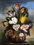 Tulips in a Vase, with a Caterpillar, a Snail, and a Fly, on a Plinth in a Landscape-James Sillett-Mounted Giclee Print