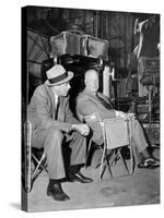 James Stewart & Alfred Hitchcock (b/w photo)-null-Stretched Canvas