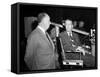 James Stewart & Alfred Hitchcock (b/w photo)-null-Framed Stretched Canvas