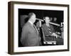 James Stewart & Alfred Hitchcock (b/w photo)-null-Framed Photo