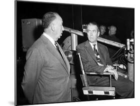 James Stewart & Alfred Hitchcock (b/w photo)-null-Mounted Photo