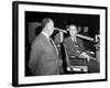 James Stewart & Alfred Hitchcock (b/w photo)-null-Framed Photo