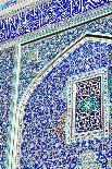 Detail of ceramic tiles on wall in Isfahan blue, Imam Mosque, UNESCO World Heritage Site, Isfahan,-James Strachan-Photographic Print