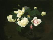 Yellow and Pink Roses-James Stuart Park-Framed Stretched Canvas