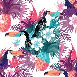 Tropical Abstract Vector. Seamless Illustration-James Thew-Stretched Canvas