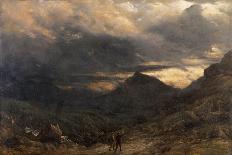 View of Snowdon (Oil on Panel)-James Thomas Linnell-Giclee Print