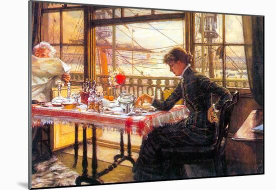 James Tissot Room with a Glance from the Port Art Print Poster-null-Mounted Poster