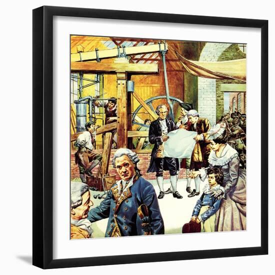 James Watt's Steam Engine-English School-Framed Giclee Print