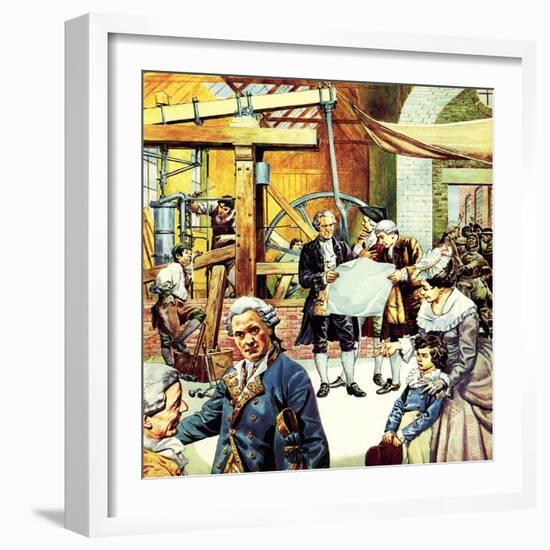 James Watt's Steam Engine-English School-Framed Giclee Print