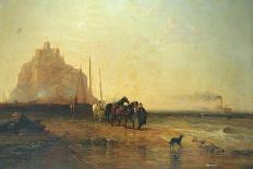 Fisherfolk Landing their Catch on Folkestone Beach-James Webb-Stretched Canvas