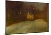 James Whistler Nocturne Grey and Gold Snow in Chelsea Art Print Poster-null-Mounted Poster