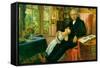 James Wyatt and His Granddaughter-John Everett Millais-Framed Stretched Canvas