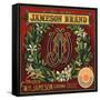 Jameson Brand - Corona, California - Citrus Crate Label-Lantern Press-Framed Stretched Canvas