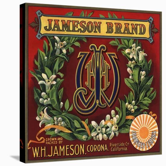 Jameson Brand - Corona, California - Citrus Crate Label-Lantern Press-Stretched Canvas