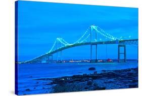 Jamestown Bridge Crossing over Bay at Newport Rhode Island-digidreamgrafix-Stretched Canvas