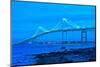 Jamestown Bridge Crossing over Bay at Newport Rhode Island-digidreamgrafix-Mounted Photographic Print