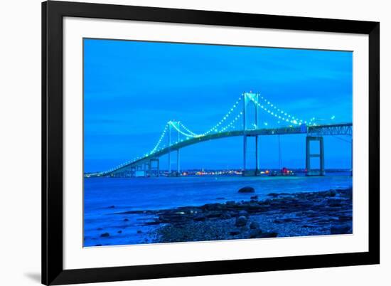 Jamestown Bridge Crossing over Bay at Newport Rhode Island-digidreamgrafix-Framed Photographic Print