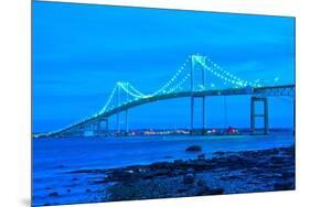 Jamestown Bridge Crossing over Bay at Newport Rhode Island-digidreamgrafix-Mounted Photographic Print