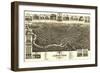 Jamestown, New York - Panoramic Map-Lantern Press-Framed Art Print