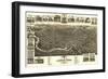 Jamestown, New York - Panoramic Map-Lantern Press-Framed Art Print