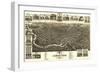 Jamestown, New York - Panoramic Map-Lantern Press-Framed Art Print