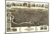 Jamestown, New York - Panoramic Map-Lantern Press-Mounted Art Print