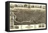 Jamestown, New York - Panoramic Map-Lantern Press-Framed Stretched Canvas