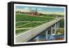 Jamestown, New York - View of the Viaduct and Exterior of the Armory-Lantern Press-Framed Stretched Canvas